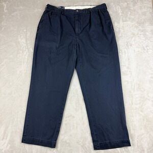 Polo Ralph Lauren Andrew Pants Mens 38x30 (Fit 38x28) Navy Pleated Chino Preppy
